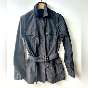 EUC Allegri Milano short trench coat, jacket, black, size 42, US 6